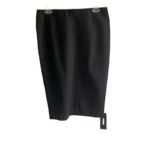Tart Black Midi Pencil Skirt Size L Pull On Office Classic Stretch Knee Length